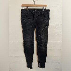 WOMENS BALMAIN PARIS BLACK‎ JEANS SIZE 40 BLACK